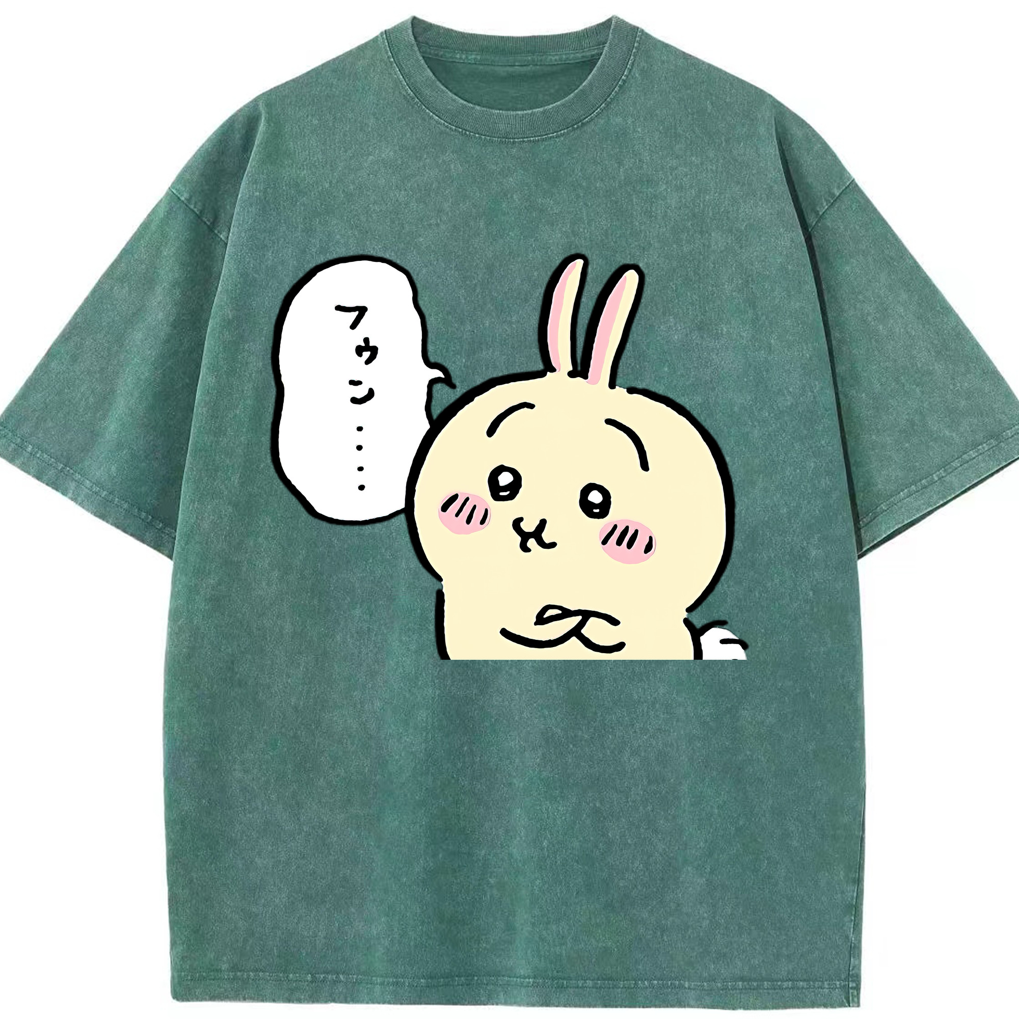 （画像用） ちいかわ うさぎ Chii-kawa usagi 綿100% ヴィンテージ風 半袖Tシャツ（フロントプリント）